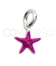 Ciondolo mini stella smalto fucsia 5.6mm Argento 925