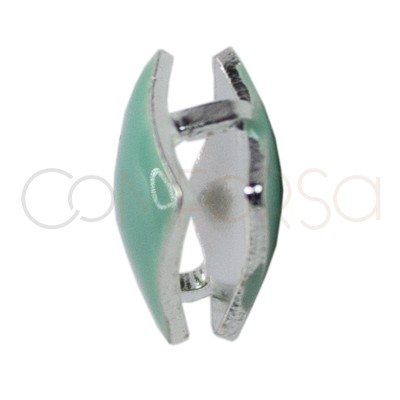 Distanziatore mini quadrato smalto menta 5.5mm Argento 925