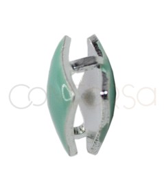 Distanziatore mini quadrato smalto menta 5.5mm Argento 925