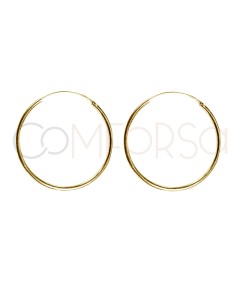 Orecchino ad anello 1.5mm 12 mm argento 925 placcato oro