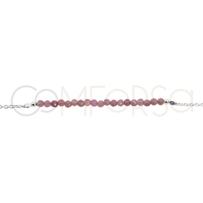 Bracciale con pietre Rosa Cipria in Argento 925