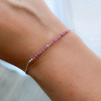 Bracciale con pietre Rosa Cipria in Argento 925