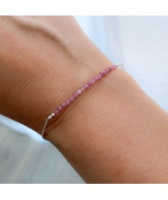 Bracciale con pietre Rosa Cipria in Argento 925