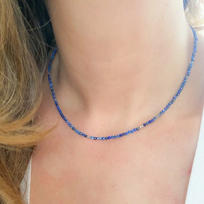 Girocollo con pietre Blu in Argento 925