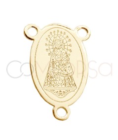 Distanziatore Vergine dei Senzatetto 11 x 17mm Argento placcato oro