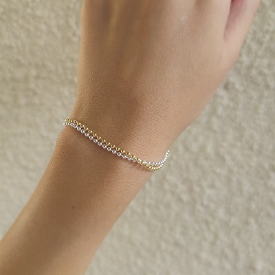 Bracciale con palline in argento placcato oro