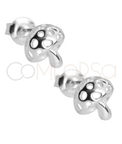 Orecchino a fungo traforato 8 x 8.5mm Argento 925