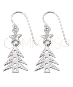 Orecchino a uncino albero di Natale 12 x 24mm Argento 925