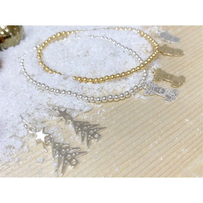 Orecchino a uncino albero di Natale 12 x 24mm Argento 925