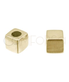 Incisione + Intercalare cubo 5 mm (2.5 int) argento placcato oro