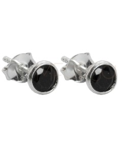 Orecchino pietra Spinello Nero 4mm Argento 925