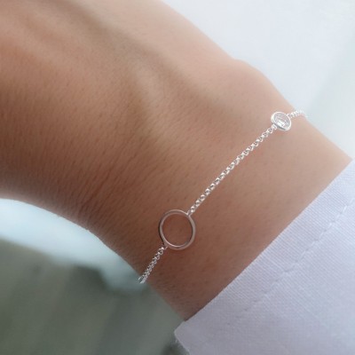 Bracciale con distanziatore cerchio Argento 925