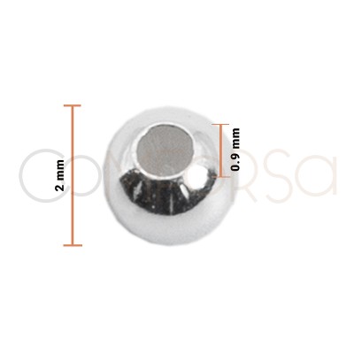 Sfera liscia 2 mm (0.9) argento 925