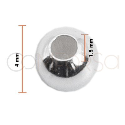 Sfera liscia 4 mm(1.5) argento 925 placcato oro