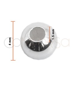 Sfera liscia 4 mm(1.5) argento 925 placcato oro