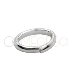 Anello ovale mezza canna 8 x 6mm Argento 925