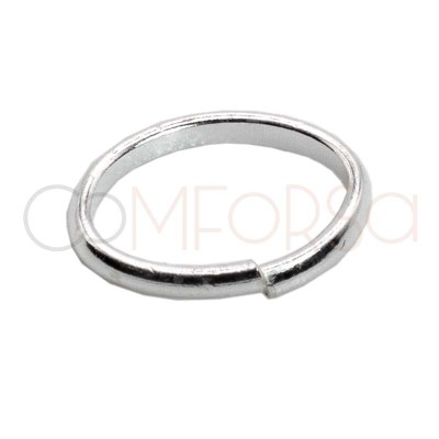 Anello ovale mezza canna 10 x 8mm Argento 925