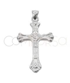 Ciondolo cruce barroca con Cristo 19 x 32mm Argento 925