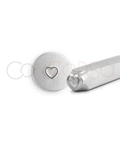 Timbro in metallo per timbratura con cuore design 3mm