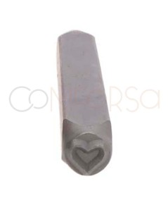 Timbro in metallo per timbratura con cuore design 6mm