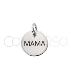 Personalizzazione + Medaglia "MAMA" maiuscola con laser 10mm Argento 925