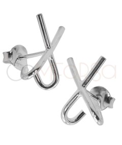 Orecchino a forma di "X" 13 x 17mm Argento 925