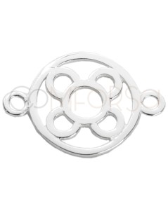 Distanziatore rotondo piastrella fiore 12mm Argento 925