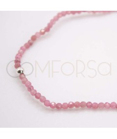 Bracciale elastico pietre Pink Tourmaline argento 925