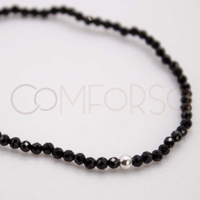 Bracciale elastico pietre Espinela Negra argento 925