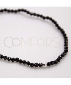 Bracciale elastico pietre Espinela Negra argento 925