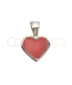 Ciondolo mini cuore rosa 5mm argento 925