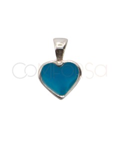 Ciondolo mini cuore blu 5mm argento 925