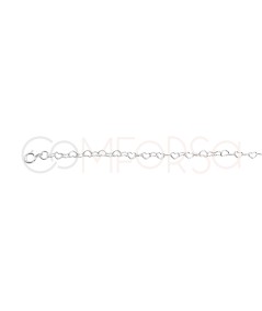 Cavigliera cuori 22 + 4cm argento 925