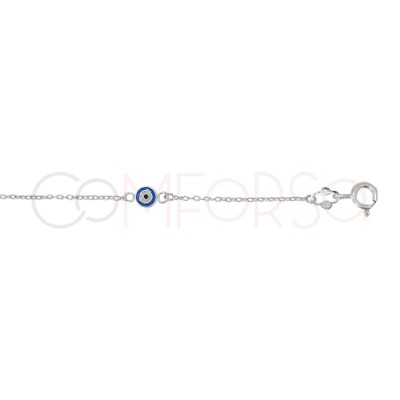 Bracciale occhio turco azzurro16cm + 3cm argento 925