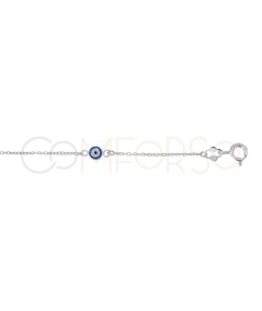 Bracciale occhio turco azzurro16cm + 3cm argento 925