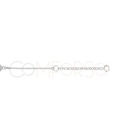 Bracciale occhio turco bianco16cm + 3cm argento 925