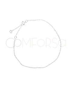 Bracciale corda intrecciata 16 + 4 cm Argento 925