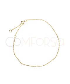 Bracciale corda intrecciata 16 + 4 cm Argento placcato oro