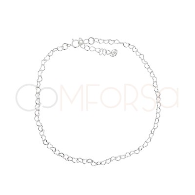 Bracciale cuori 16 + 4cm Argento 925