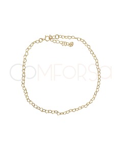 Bracciale cuori 16 + 4cm Argento placcato oro