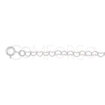 Girocollo cuori 40 + 6cm Argento 925