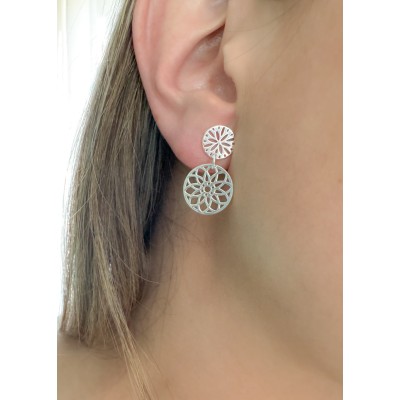 Orecchini fiore traforato 10mm Argento 925