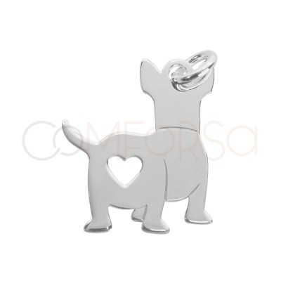 Colgante chihuahua corazón 18x17mm