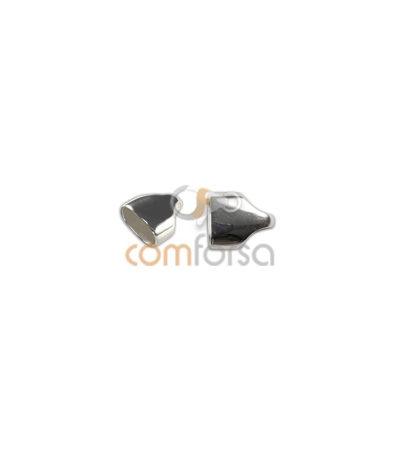 Terminal oval plano 8 x 4 mm prata 925