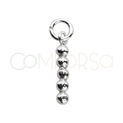 Ciondolo 5 palle 2 x 12mm Argento 925