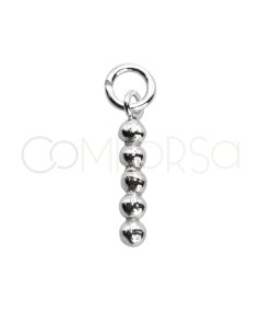 Ciondolo 5 palle 2 x 12mm Argento 925