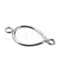 Distanziatore goccia doppio anello 10 x 12mm argento 925