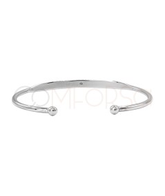 Bracciale semipiatto palla finale 64mm Argento 925