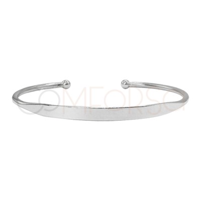 Bracciale semipiatto palla finale 64mm Argento 925