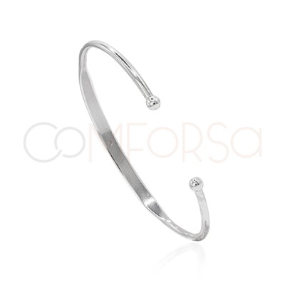 Bracciale semipiatto palla finale 64mm Argento 925